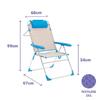 Chaise Pliante - Marbueno - Rayures Bleu Beige - Aluminium - 5 Positions - Résistante