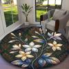 1pc Luxe Botanical Yin Yang Printed Chair Rug for Home Office Use, Living Room Kitchen Game Room Round Carpet