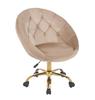 Sillón Elevable Elegante Giratorio Terciopelo Con Ruedas Rundo Beige Jumihome