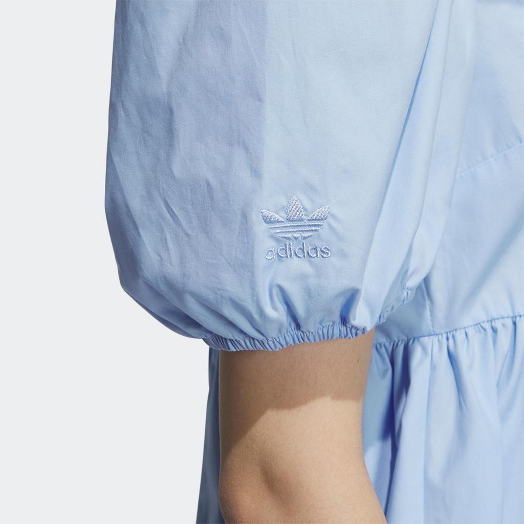 Adidas Originals Puff Sleeve Square Neck Dress Light Blue Women IP1773