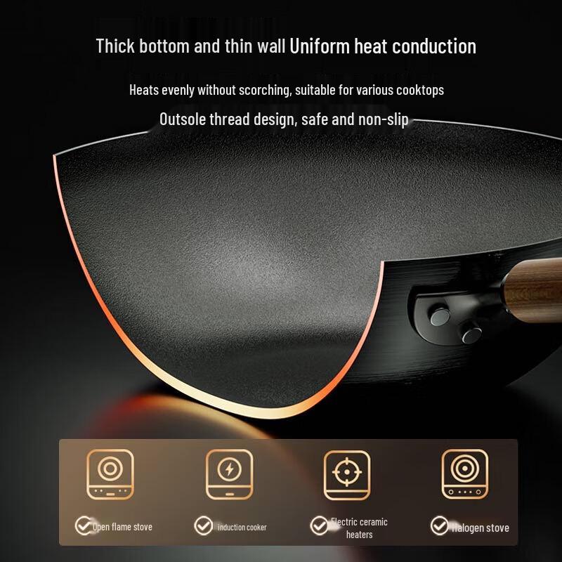 ASD Titanium Non-Stick Iron Stir-Fry Wok