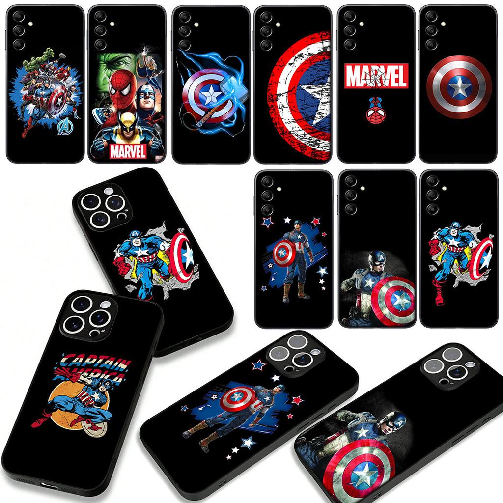 Marvel Captain America Shield Superhero Phone Case for Apple iPhone 16 15 14 Plus 13 12 Mini 17 Pro Max + 16E Air 16+ ProMax