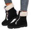 Snow boots winter new thick heel piled thickened strap large size 44 fluffy snow boots