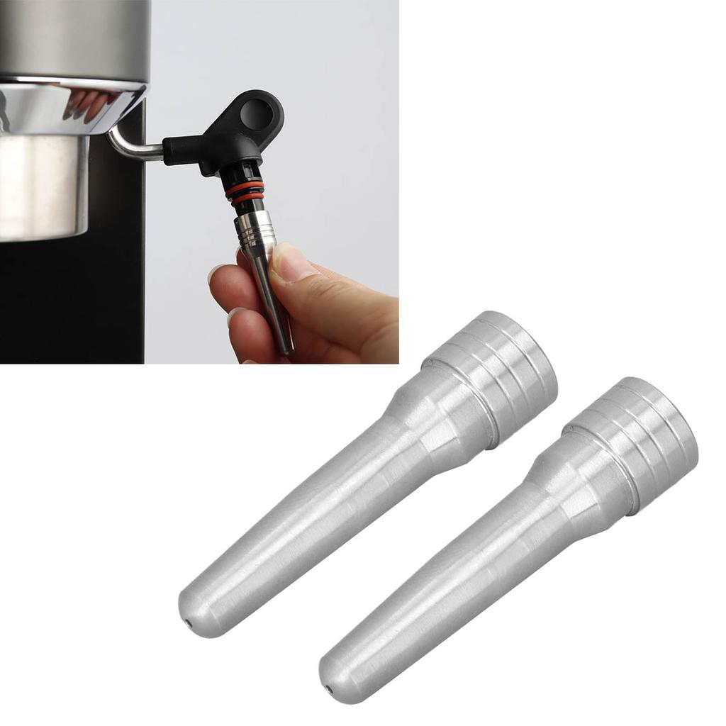 2 Stück Kaffeemaschinen-Dampfdüse Edelstahl Milchschaum-Dampfdüse für Heimküche Café Milchteeladen (Erweiterte Version)
