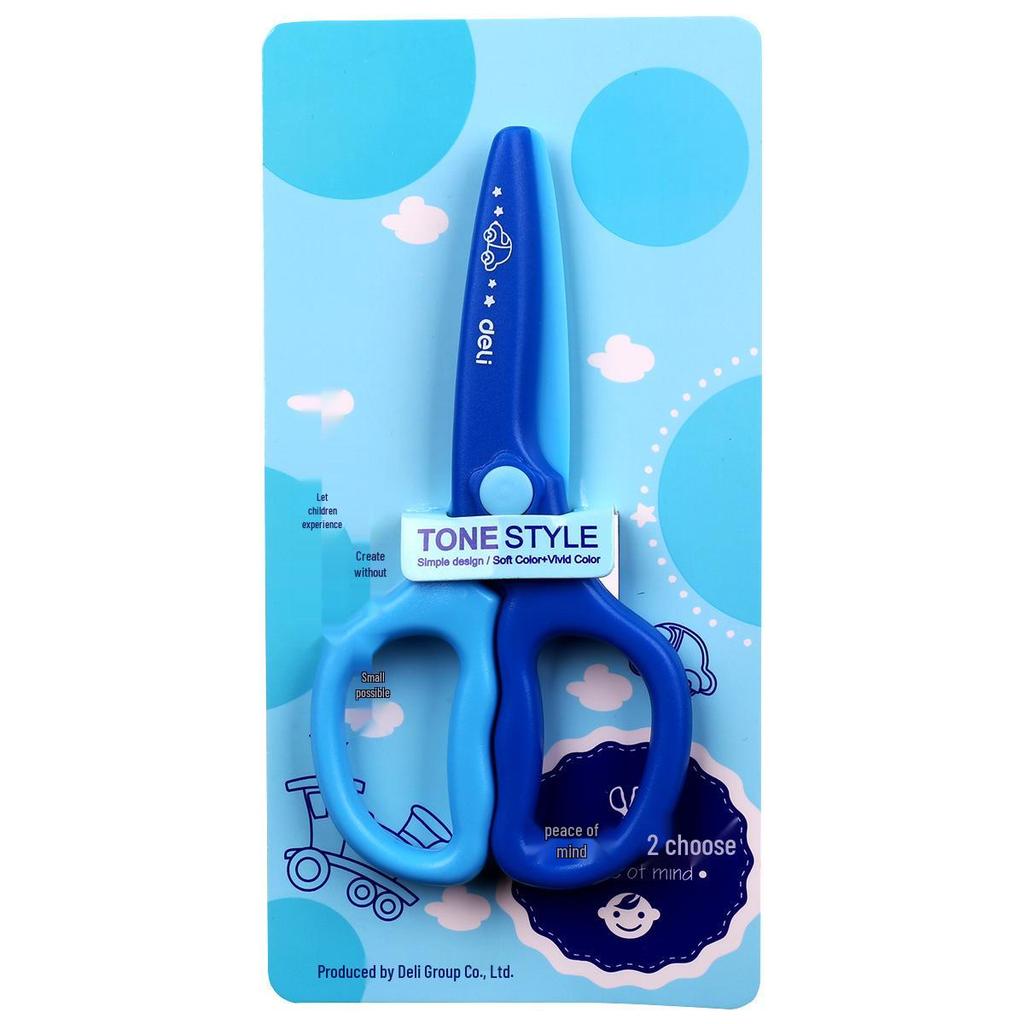 Deli 6067 All-Plastic Scissors for Children's DIY Paper Cutting