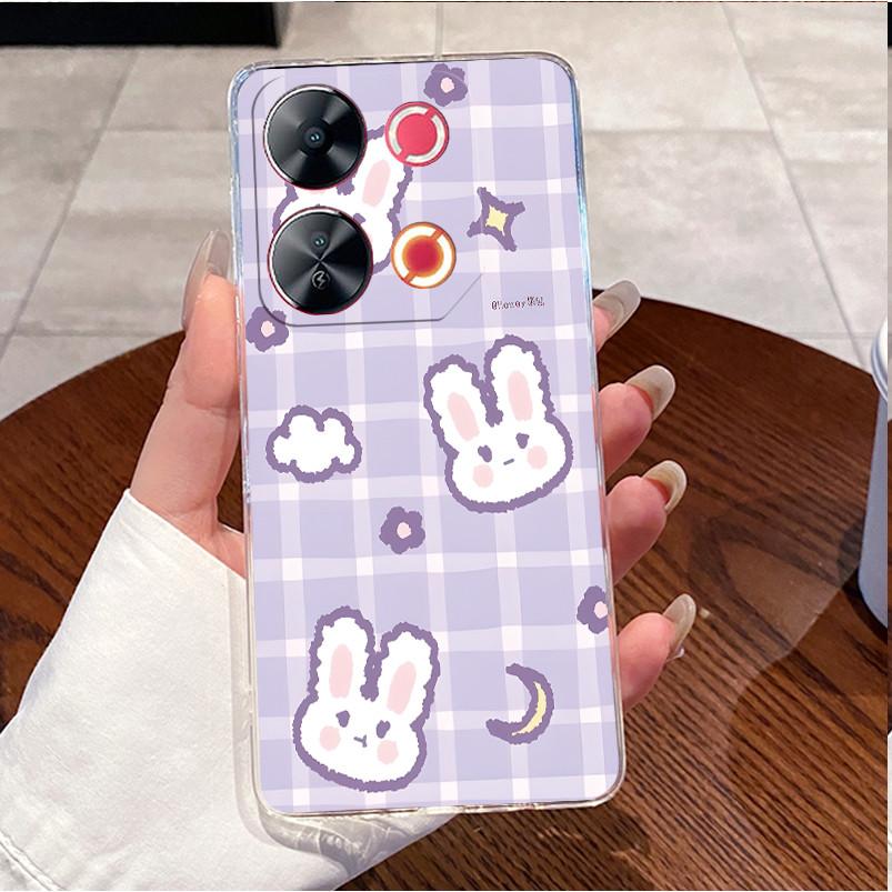Case For Itel P65 P671L P 65 Casing Luxury Cute Love Heart Rabbit Funny Pattern Cover Clear TPU Silicone Soft Shell Phone Case