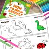 Non-Toxic Green Animal Drawing Book For Kids Step-By-Step Cartoon Art Educational Gift