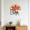 Wall-Mounted Key Hanger Semi-Circular Orange Slice Design Coat Hanger Entrance Key Hanger with 4 Hooks for Bedroom Bathroom