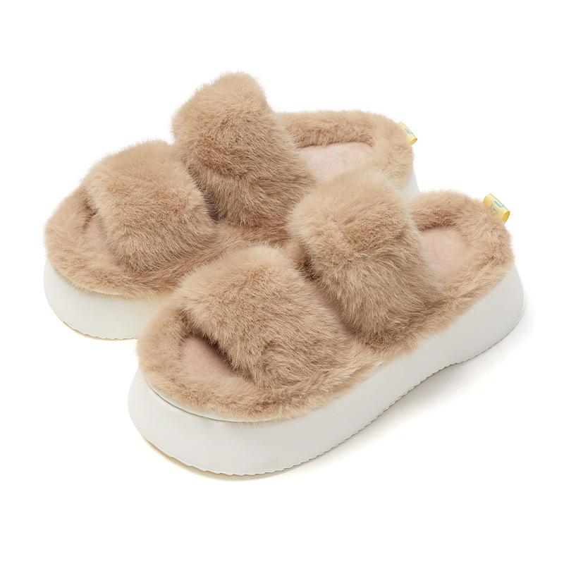 Excellent thick-soled plush cotton slippers, new women's autumn and winter outer wear, keep warm at home