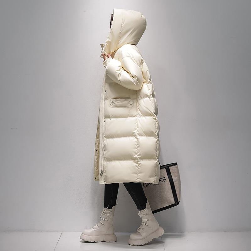 Medium and long down jacket women's 90 down duck down winter new Korean version women's down jacket high sense