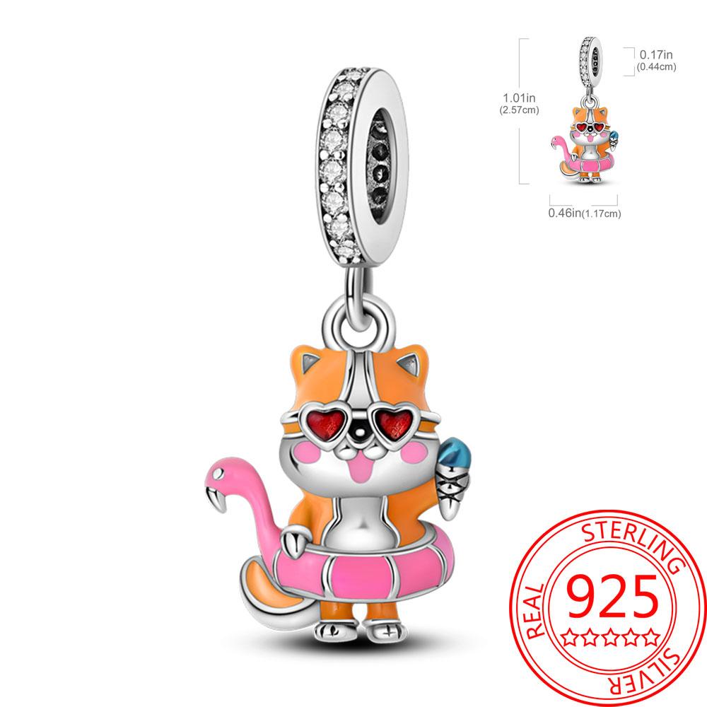 Animal Series Copper Octopus Giraffe Elephant Kitten Pendant Beads Fit Bracelet Necklaces Boutique Handmade Jewelry
