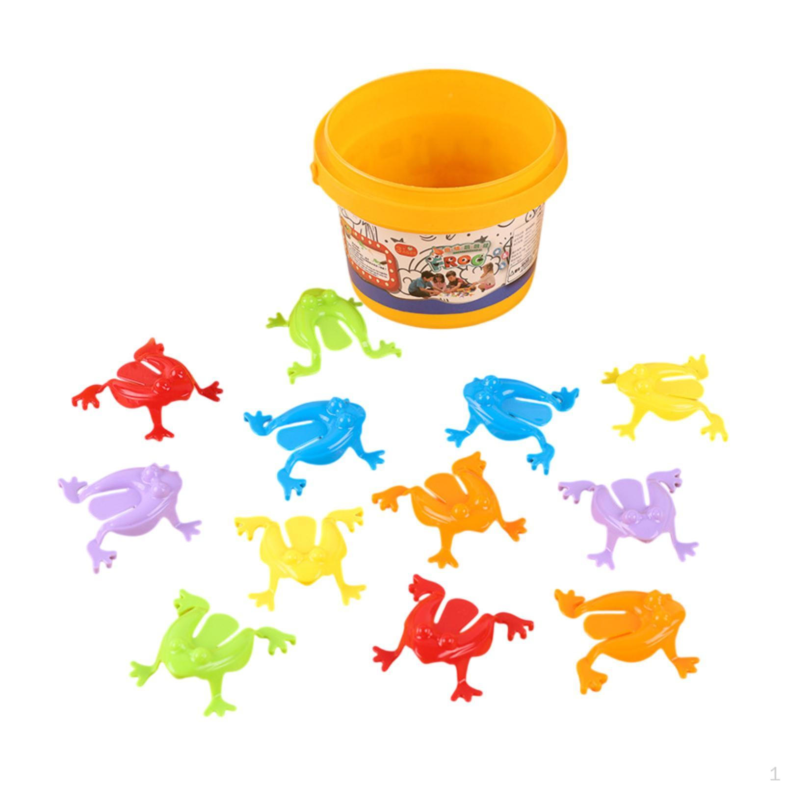 

Разноцветные прыгающие пасхальные лягушки, классные с ведром для вечеринки, забавные подпрыгивающие 13Pcs