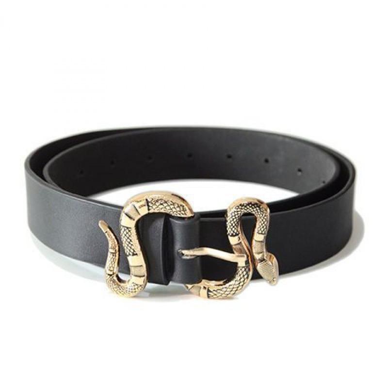 

Stylish Women s Wide Waist Belt With Snake Buckle Unique Punk Design For Fashion Lovers Black Snake Buckle