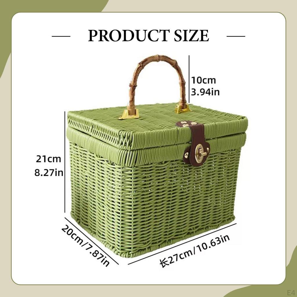 Handwoven Storage Basket Gift Decorative Case Display Suitcase Organizer for Themed Party