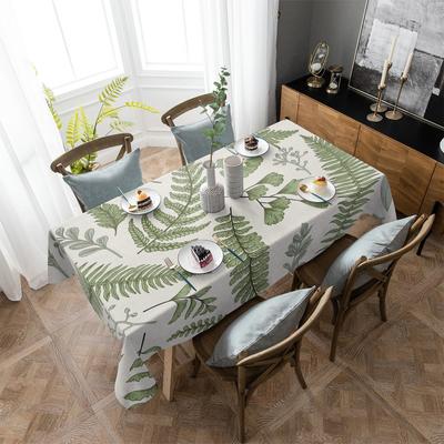 Toalha de mesa de folha de ginkgo com folhas verdes, decoração para festas, toalhas de mesa retangulares à prova d'água, decoração para casamento, capa de mesa