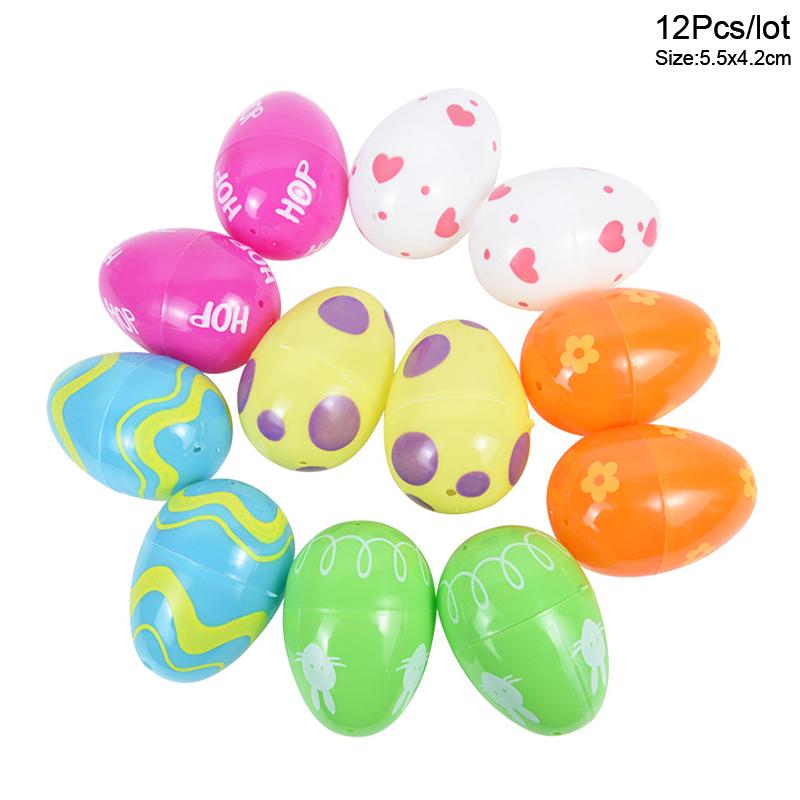 12/24Pcs Fillable Easter Plastic Egg Creative Easter Gift Box Kids Toy Decoration for Home Wedding Birthday Party DIY Crafts