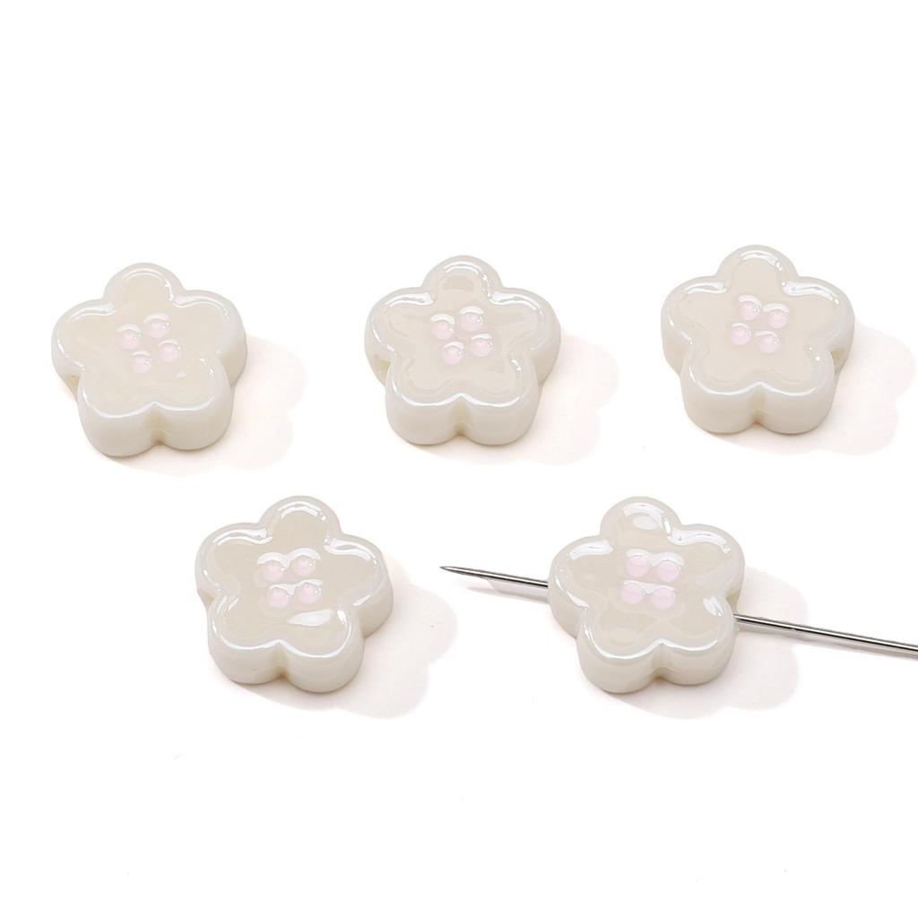 Acrylic Dopamine Oil Droplets Flower Button Beads for DIY Jewelry 1 Set