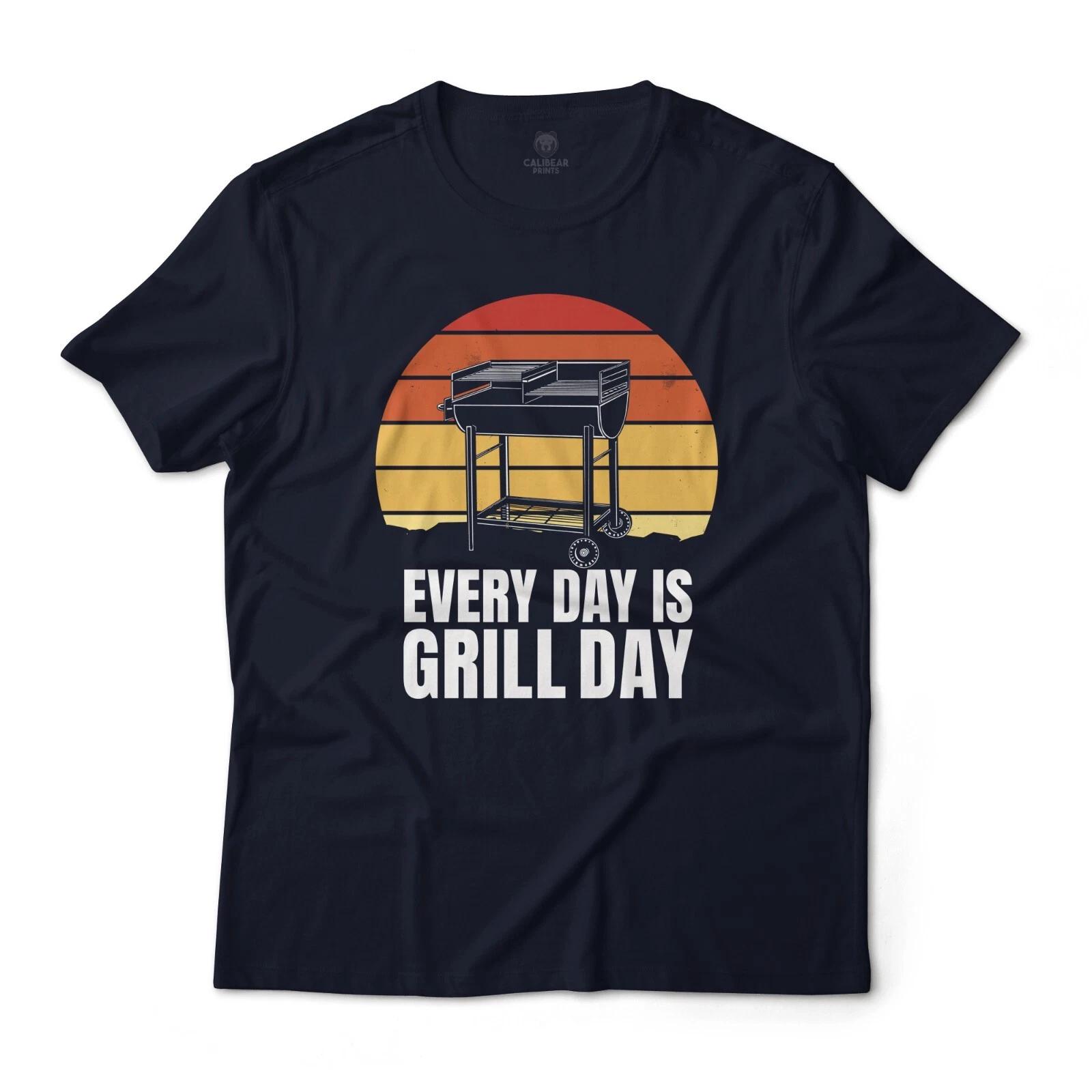 

Everyday Is Grill Day, Funny Dad Graphic T-T-Shirt Lightweight Cotton Tee 2XL