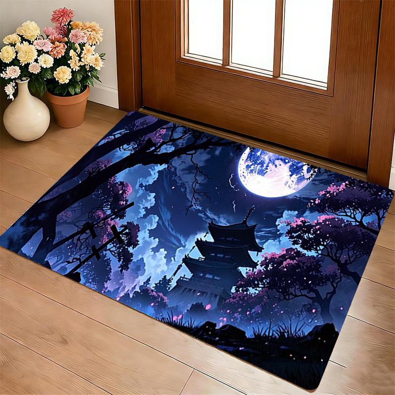 Moonlit Pagoda Living Room Nonslip Area Rug Soft Carpet For Bedroom Game Playroom Sofa Office Home Decor Doormat Christmas Gift C929462