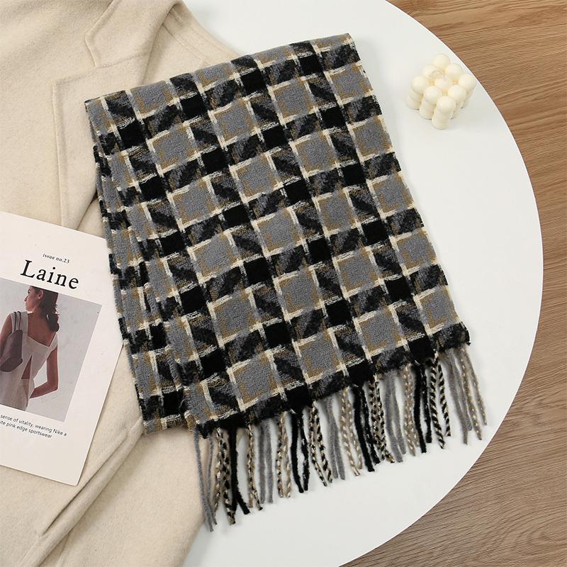 Women Winter Cashmere Scarf  Plaid Pashmina Luxury Brand Shawls and Wraps Bufanda Hijab Travel Stoles Echarpe Warm Blanket
