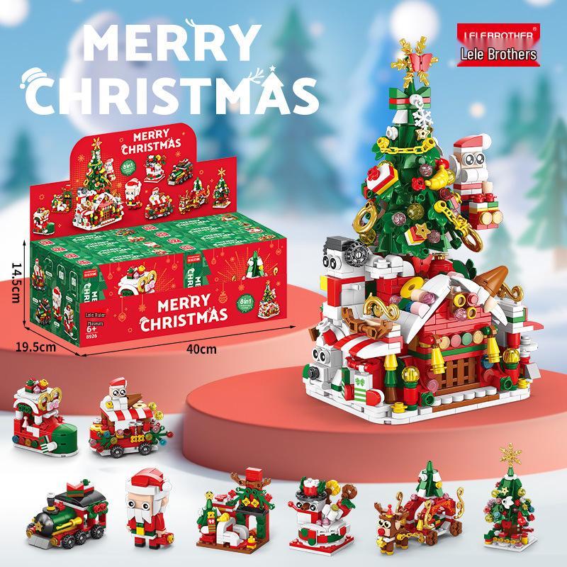 Christmas-Themed Lego-Compatible Building Blocks: Tree, Reindeer & Santa Set