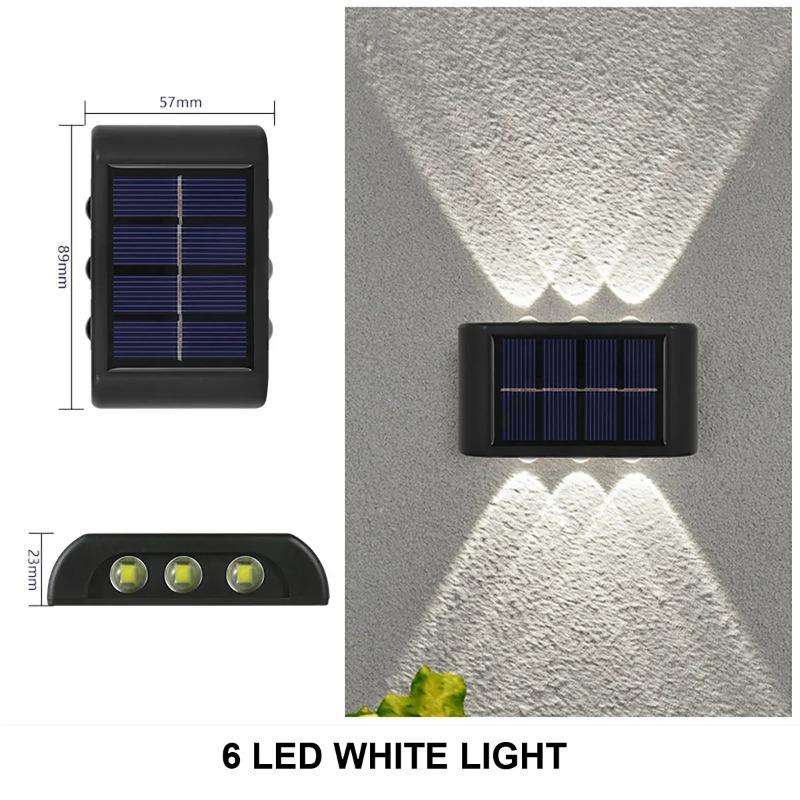 Solar Wall Lamp Outdoor Waterproof Up & Down Lighting Solar Fence Lights Solar Powered Garden Yard Decorative Wall Lights