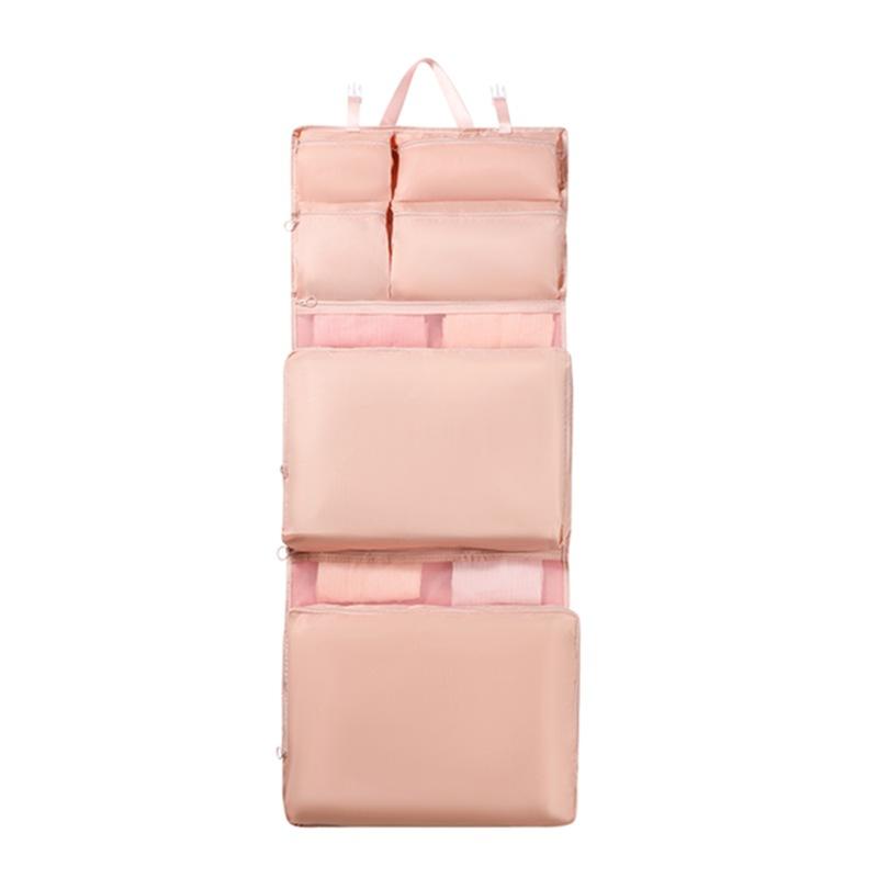 1Pc Travel Storage Hanging Bag Portable Portable Portable Grid Clothing Sundries Storage Bag Sub-packaging Clothing Organizing Bag