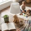 Vintage Animal Resin Table Lamp White Linen Lampshade Dog Design Ambient Night Light Home Bedroom B&B Decorative Craft Decorate