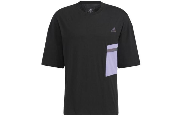 Adidas T Shirts Unisex Black Crew Neck Moderate Straight Fit HE7346 M