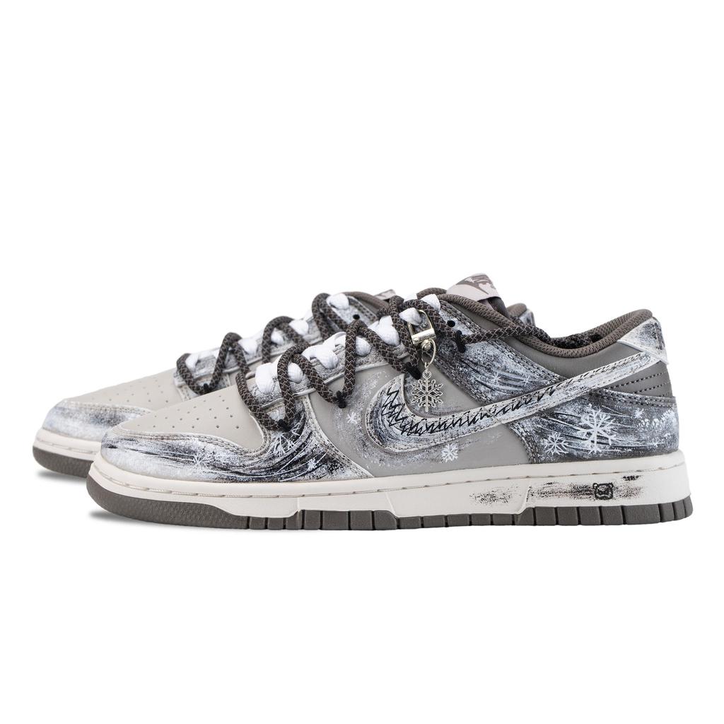 Nike Dunk Polar Frost Snow Abrasion Resistant Low Top Skateboard Shoes Unisex Gray White HF5441-009(Team836-)