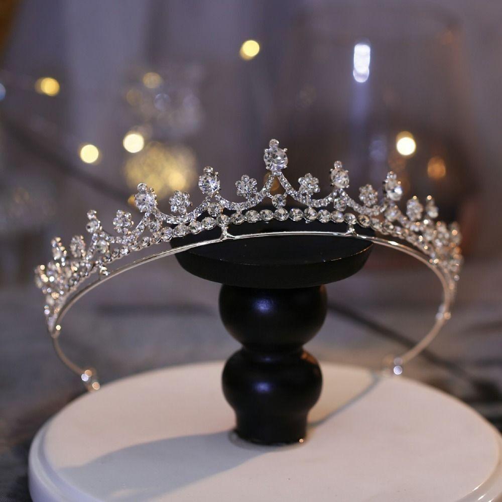 Zircon Crystal Bridal Crown Shiny Princess Tiara Wedding Hair Jewelry  Hair Jewelry Accessories