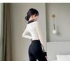 Schwarze High-Waist Cropped Flare Jeans im koreanischen Stil für Damen
