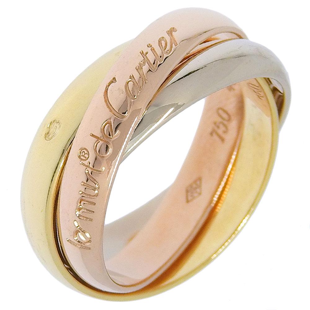 CARTIER Trinity Ring K18 Gold (YGxPGxWG) #4.9(US Size) 7g Women Used