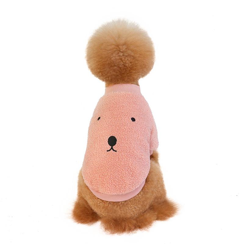 New pet clothes teddy fleece outer layer contains fleece double-layer warm hamster embroidery magic fight dog clothes