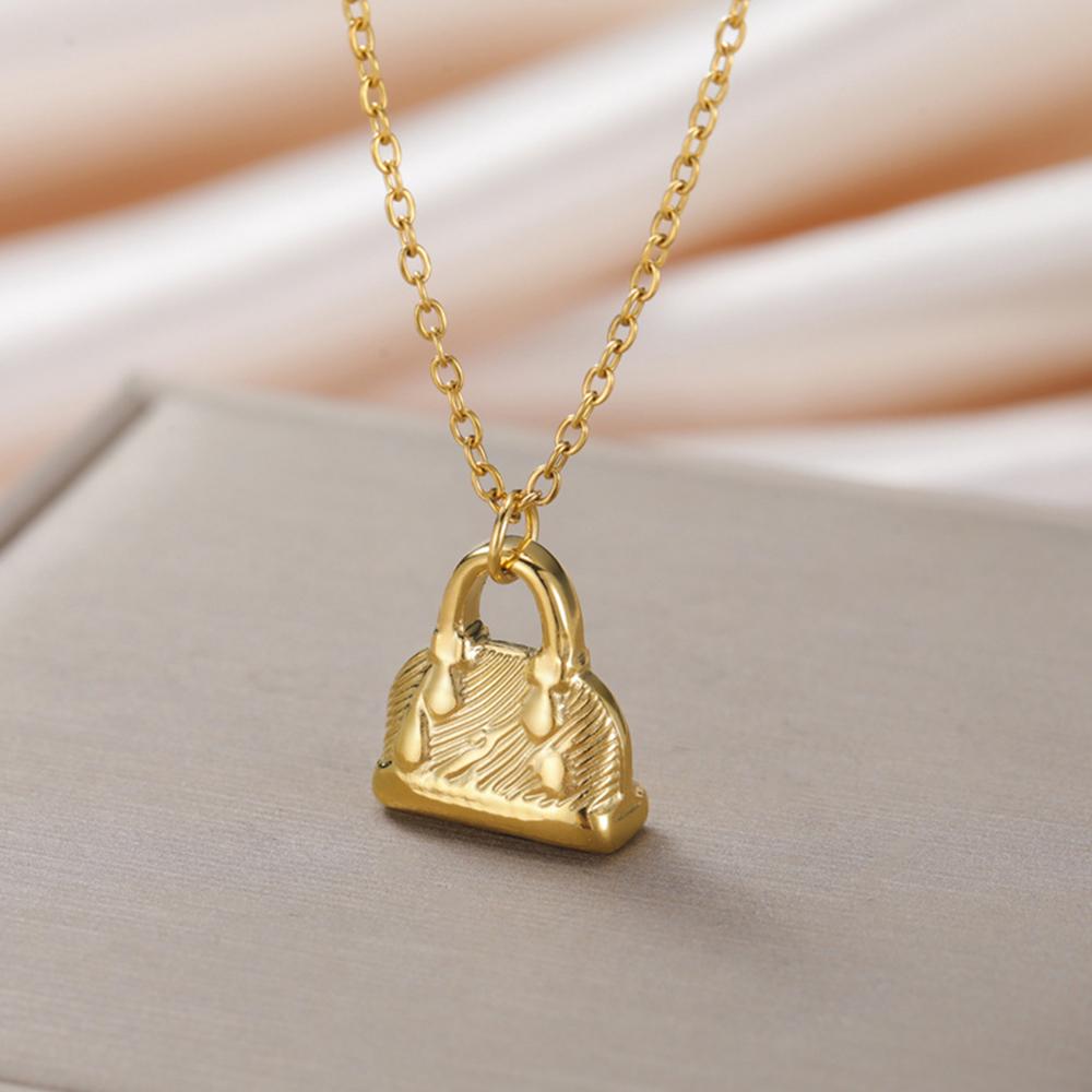 

My Shape Fashion Handbag Necklace for Women Ladies Lovely Purse Shape Pendants Chain Stainless Steel Jewelry Party Gift Trendy