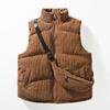 Vest Men's Autumn and Winter Youth Stand Collar Trendy Corduroy Vest Thickened Warm Men's Handsome Vest Jacket