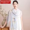 Shanghai Story Women's Printed Mulberry Silk Long Scarf Gift Set