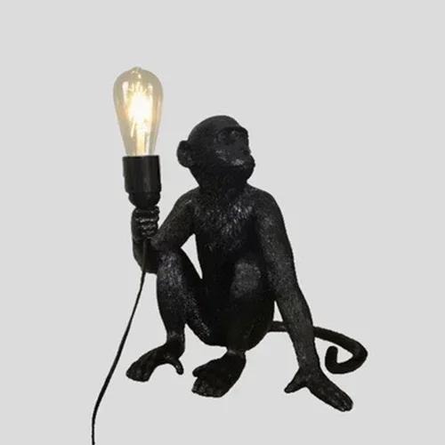 Nordic Creative Hemp Rope Pendant Pendant Light Resin Monkey Light Bedroom Children's Room Home Decoration Ceiling Pendant Lamp
