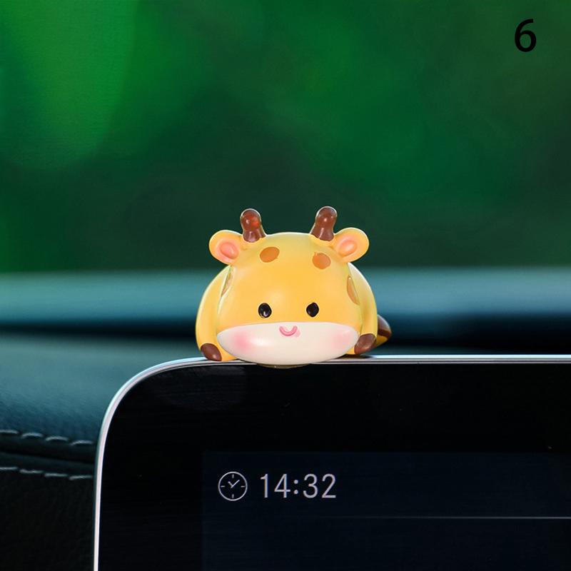Mini Cartoon Animal Resin Decorative Toy Cute Computer Desktop Decoration Car Cute Doll Perfect Birthday Gift Choice Decoration