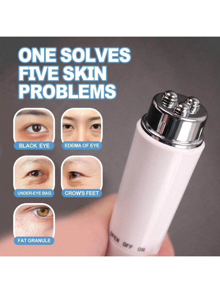 1PC Beauty Device - Eye/Face Massager (White, Black, Blue, Pink), Relieves Dark Circles, Eye Bags, R