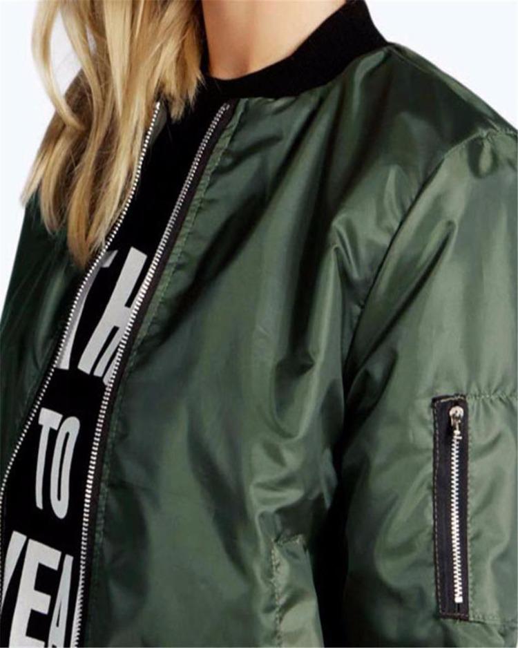 Women Zip Coat Fashion Baseball Jacket for Autumn Winter Solid Color