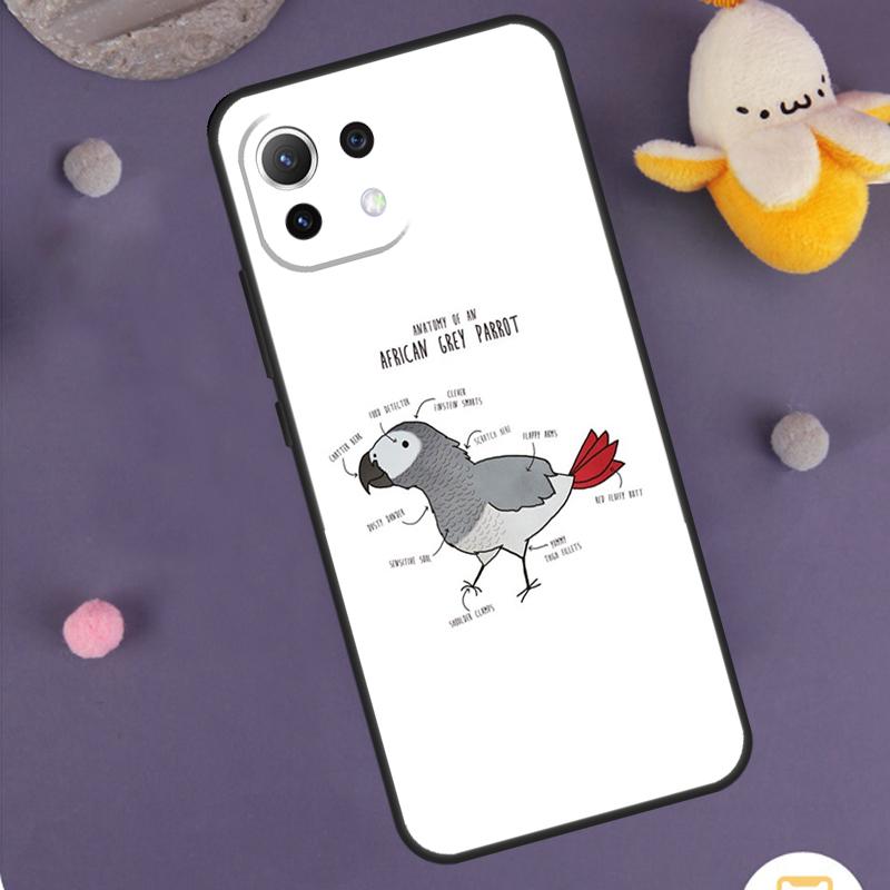 African Grey Parrot Case For Xiaomi 15 14 Ultra 13T 14T 15T 17 Pro Max POCO F8 Ultra X5 X6 X7 F5 F6 F7 Pro Cover