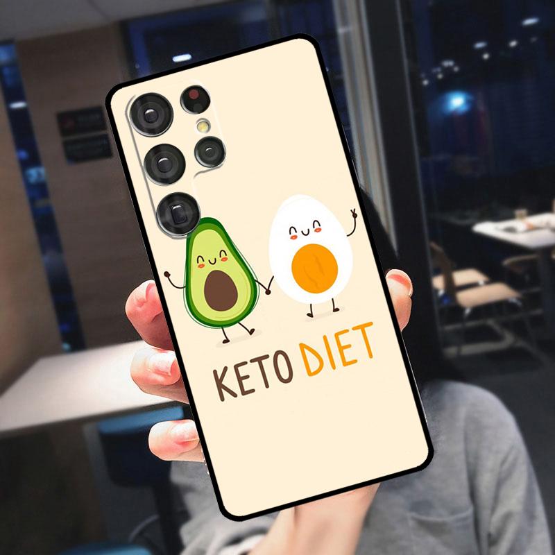 Cute Avocado Fruits Cover For Samsung Galaxy S24 Ultra S25 S22 S23 Plus S20 S21 FE S9 S10 S23 FE Phone Case