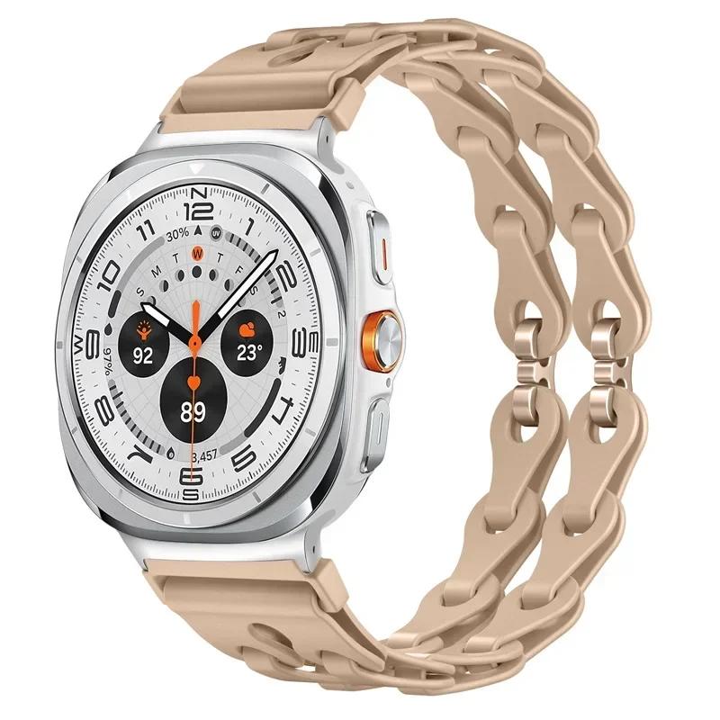 Silicone Chain Strap for Samsung Galaxy Watch 2025/7 Ultra 47mm Wristband Band Bracelet for Galaxy Watch ultra 2025 Watchband