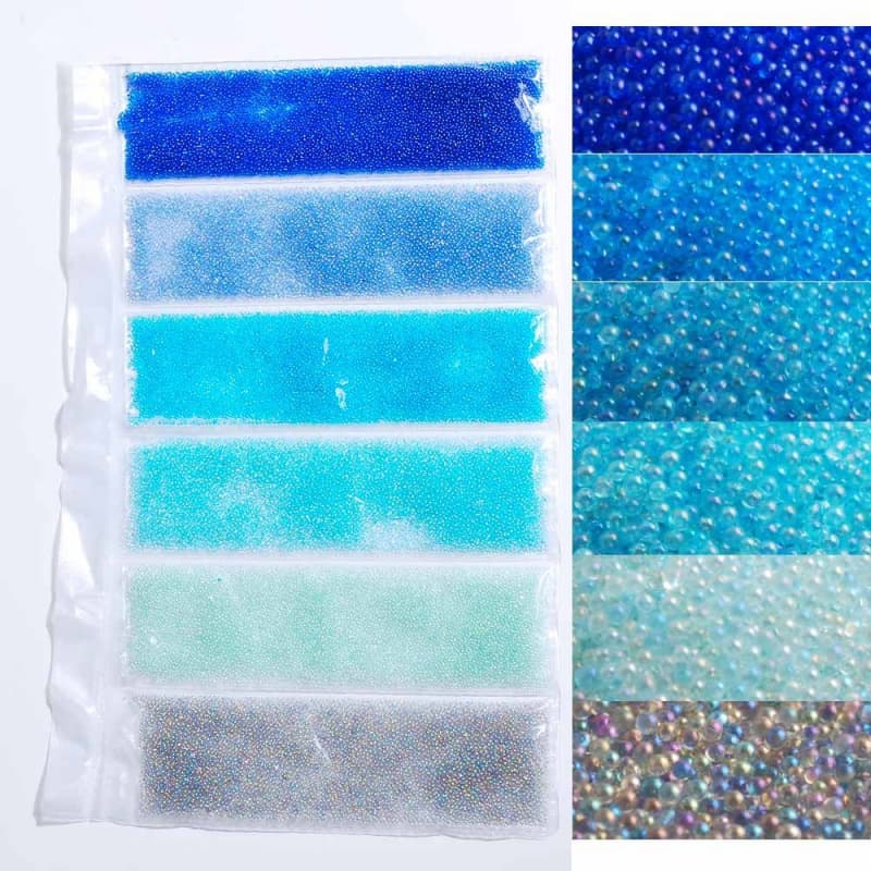 Various Colors Elf Beads Nail Accessories Nail Micro Beads Nail Decor 6-Piece Pack Women