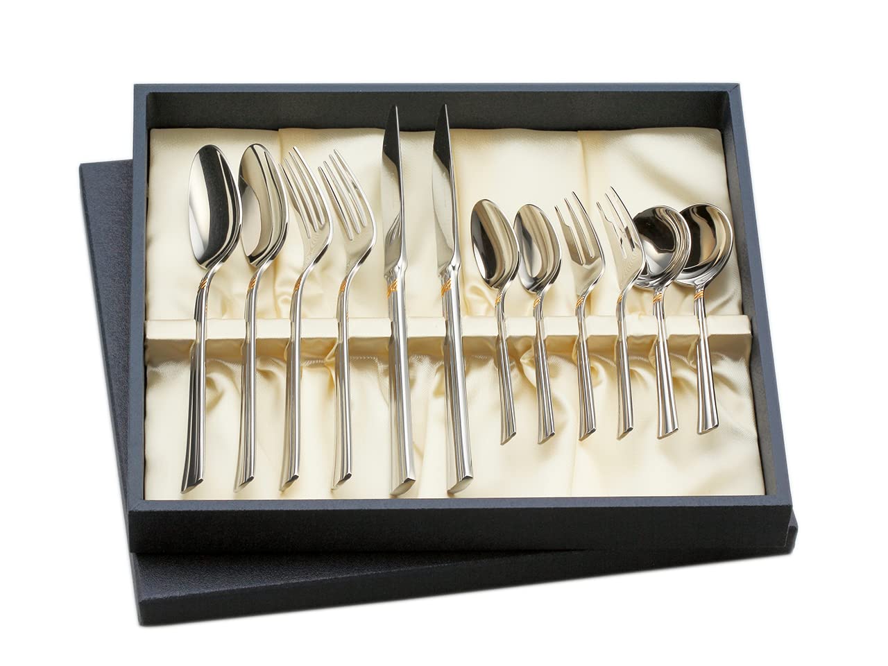 

Lucky Wood Cutlery Set, Emerald Gold, 12-Piece Set for Couples, Gift Wrapping Available, Tsubame-Sanjo, Niigata