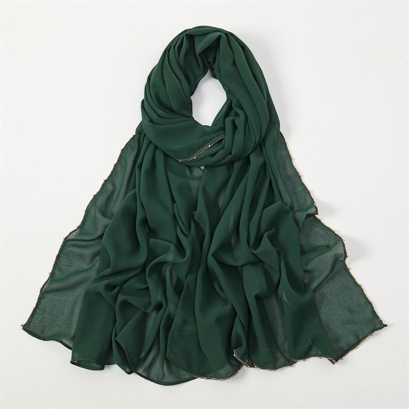 Muslim Chiffon Hijab Scarf Solid Color Squane Head Wrap For Women Hijabs Scarves Jersey Hijabs Islamic Turban Headband Shawl