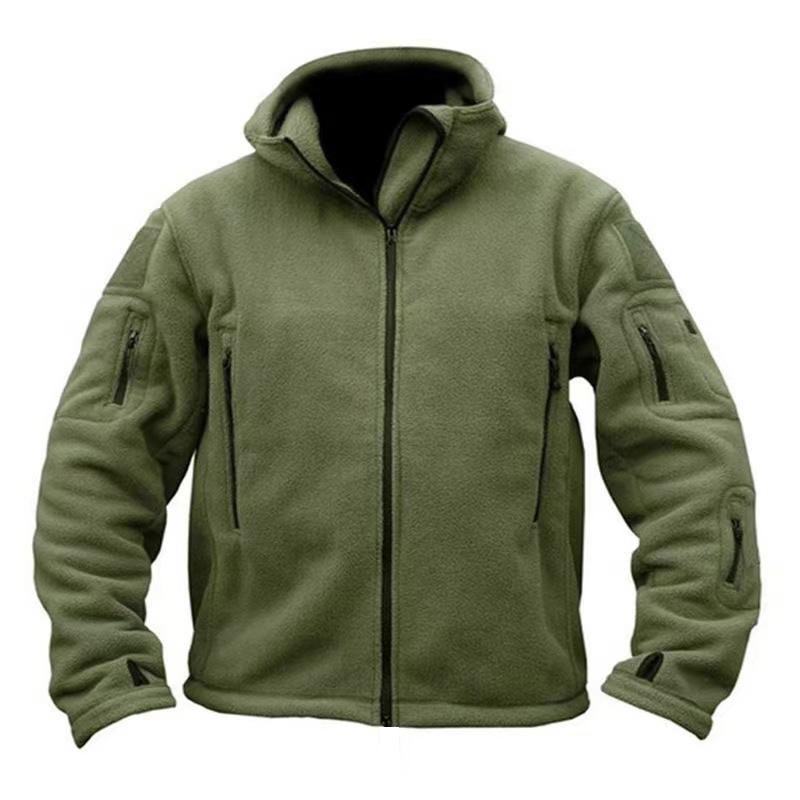 Men Polar Fleece Tactical Winter Autumn Hiking Fishing Camping Trekking Thermal Jackets Outdoor Sports Hood Caro Coat Softshell