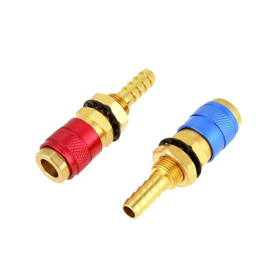 2Pcs 8mm Water Cooled & Gas Quick Connector Fittings for Mig TIG Welding Torch - M8 Hose Adapters
