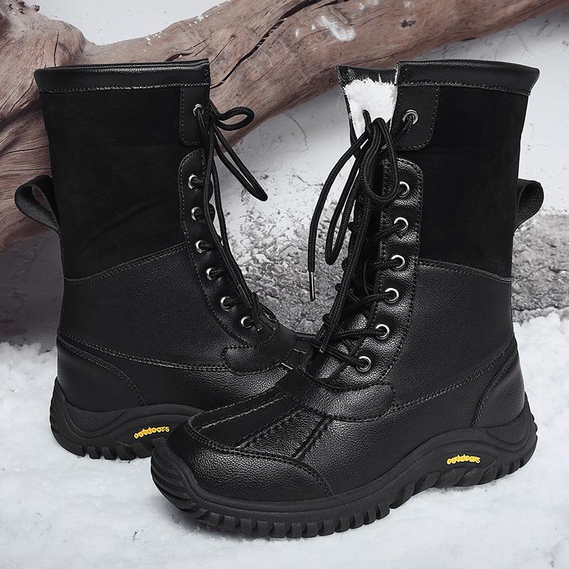 Winter Popular Women's Snow Boots Warm and Velvet Large Size Women's Shoes Medium Boots Thickened Cotton Shoes